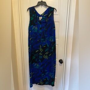 Tropical Patterned Sleeveless Dress